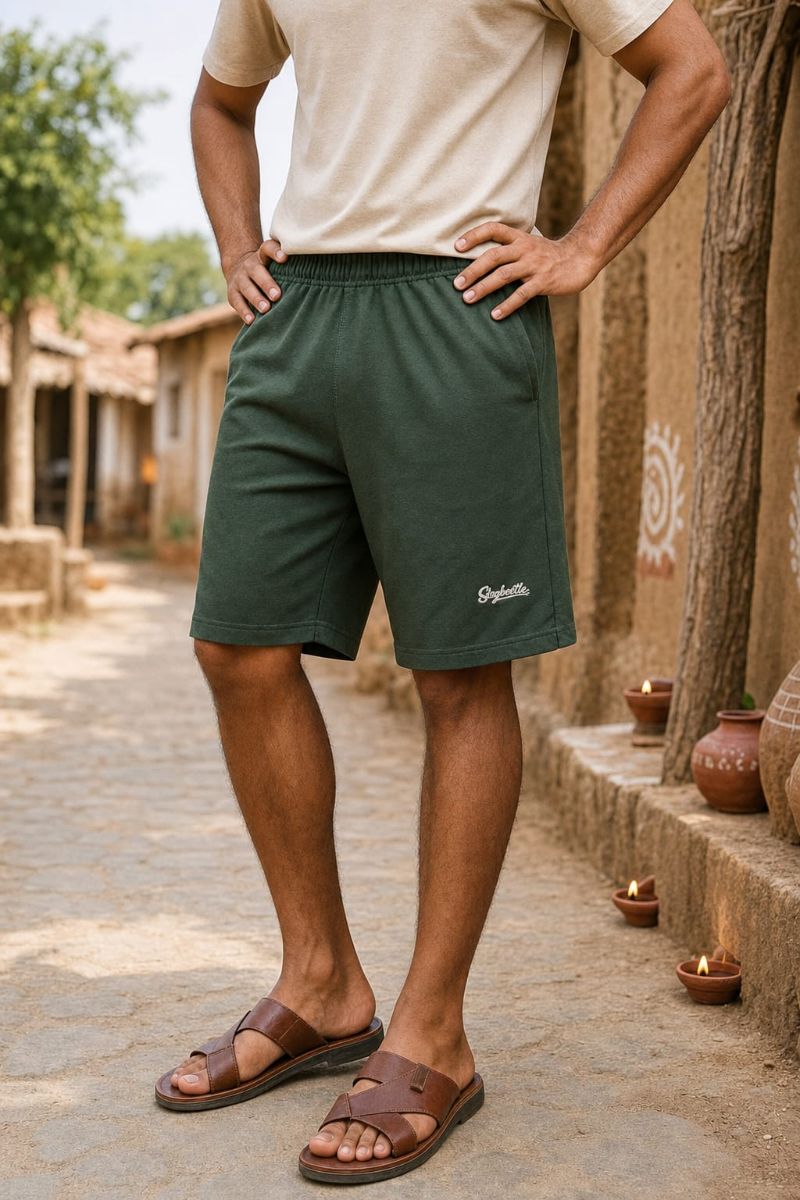 Everyday Essential Shorts - Bottel Green view 2