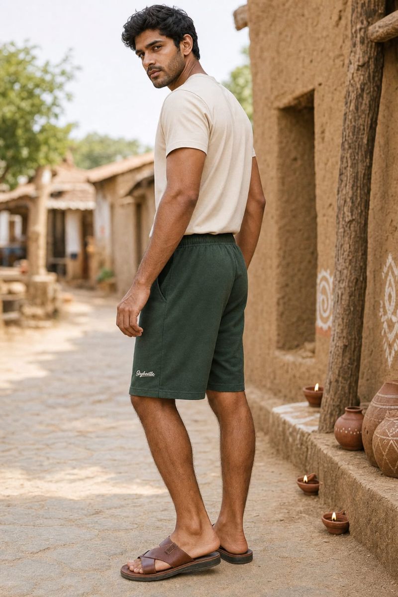 Everyday Essential Shorts - Bottel Green view 3