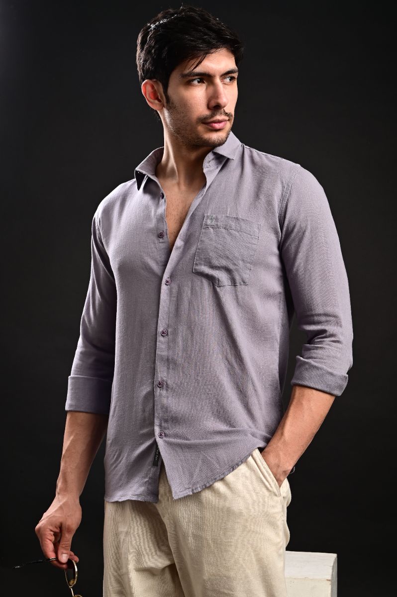 Dusty Mauve Premium Imported Linen Shirt