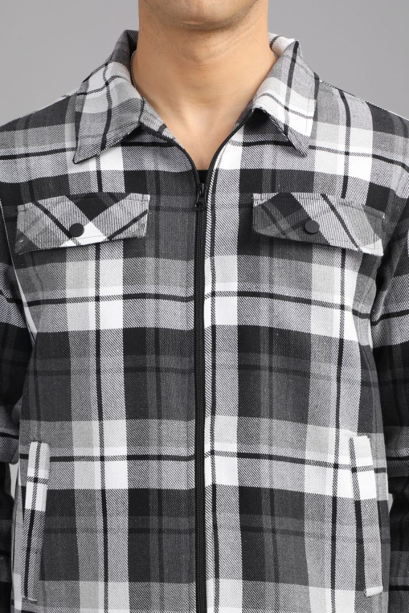 Men’s Urban Edge Check Shacket | Signature Zip-Up Style view 2