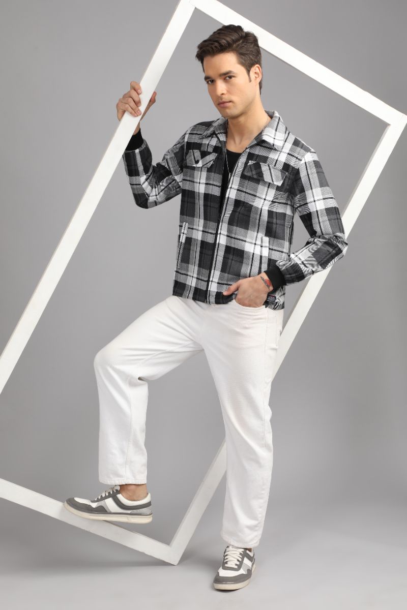 Men’s Urban Edge Check Shacket | Signature Zip-Up Style view 4