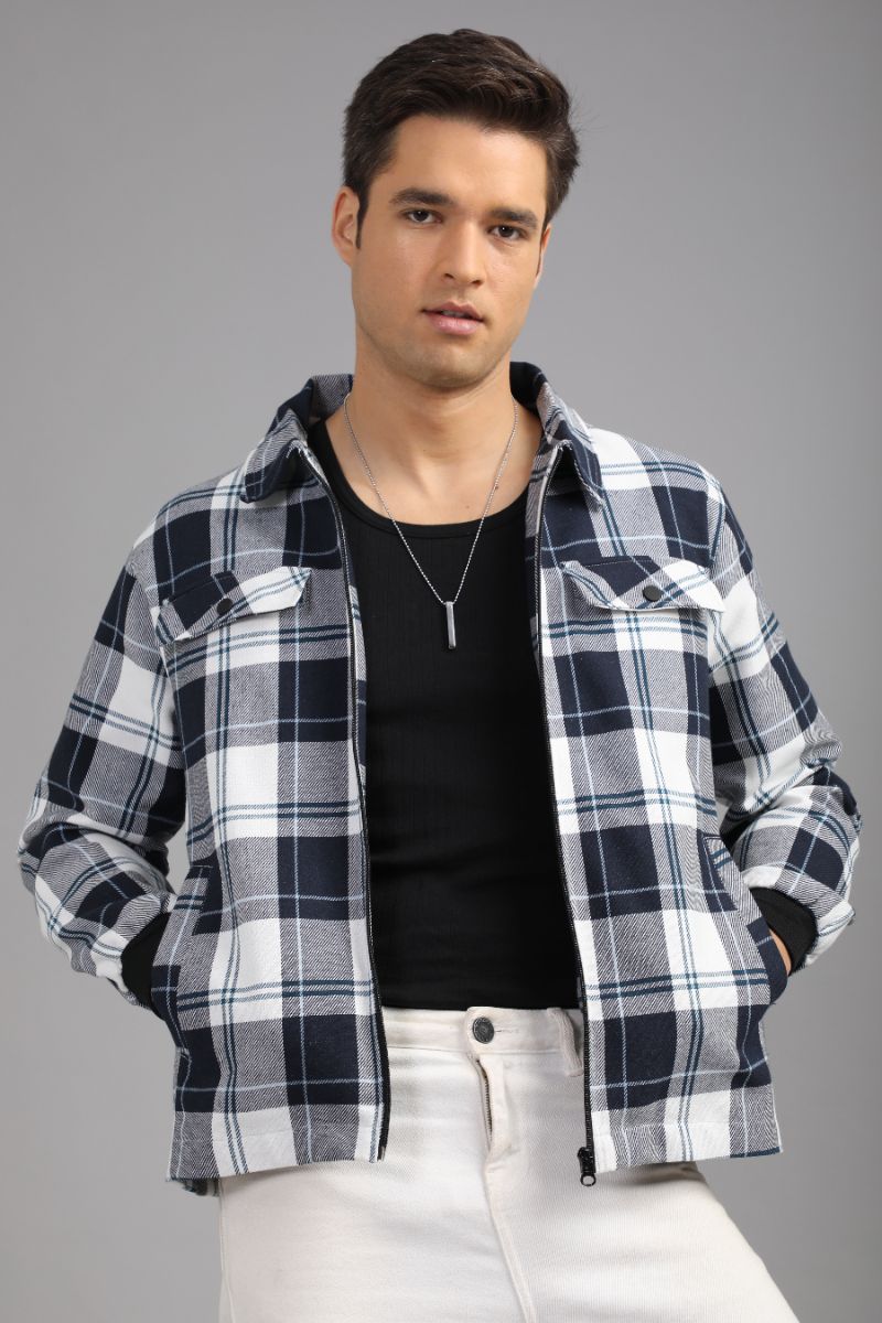 Men’s Urban Edge Check Shacket | Signature Zip-Up Style