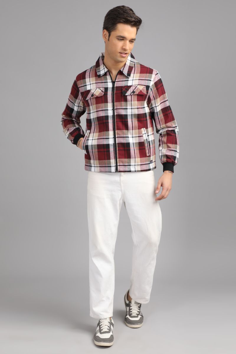 Men’s Urban Edge Check Shacket | Signature Zip-Up Style