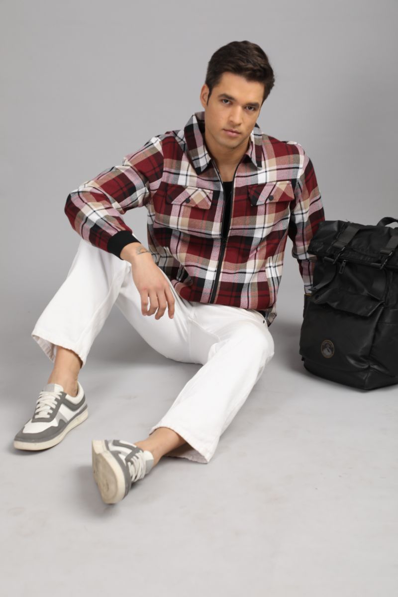 Men’s Urban Edge Check Shacket | Signature Zip-Up Style view 2