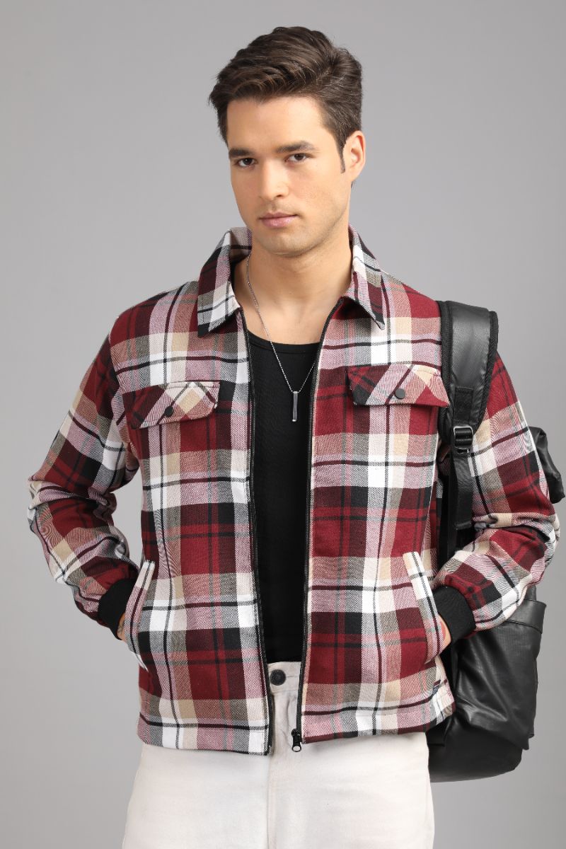 Men’s Urban Edge Check Shacket | Signature Zip-Up Style view 3