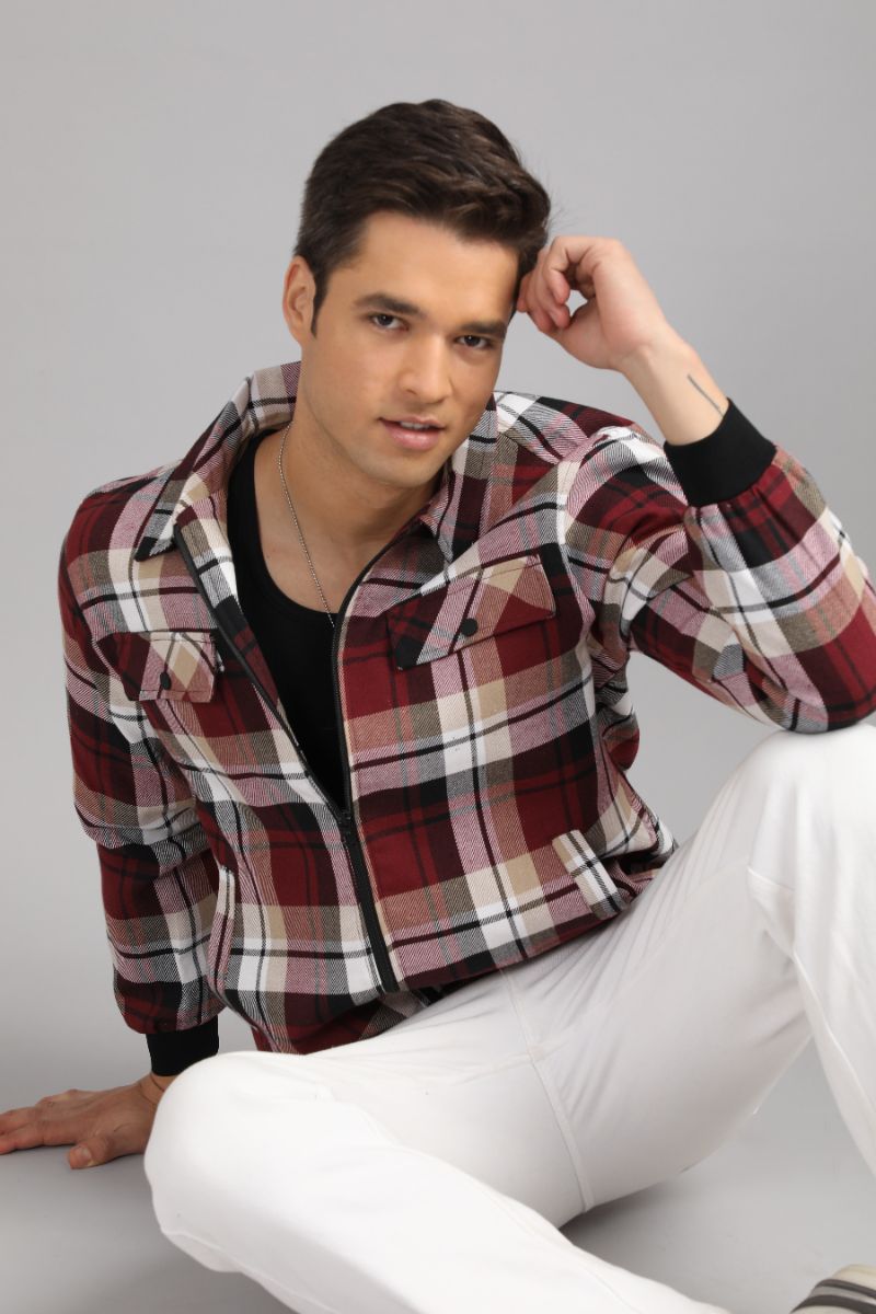 Men’s Urban Edge Check Shacket | Signature Zip-Up Style view 4