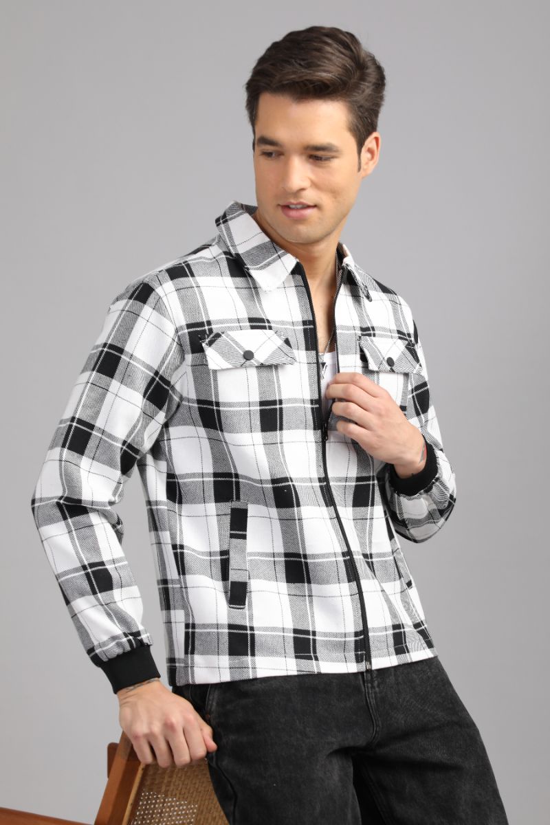 Men’s Urban Edge Check Shacket | Signature Zip-Up Style