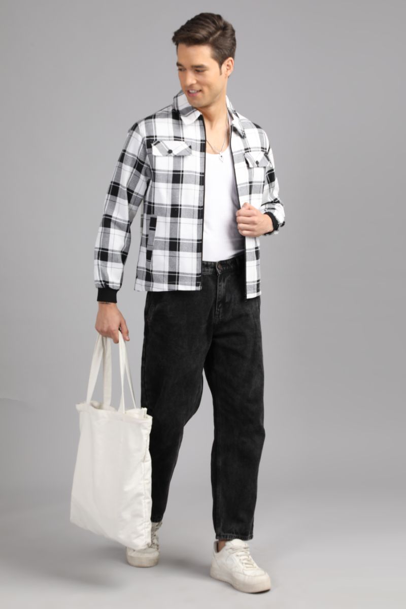 Men’s Urban Edge Check Shacket | Signature Zip-Up Style view 4