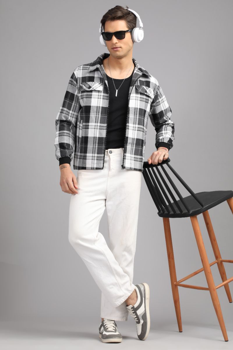 Men’s Urban Edge Check Shacket | Signature Zip-Up Style