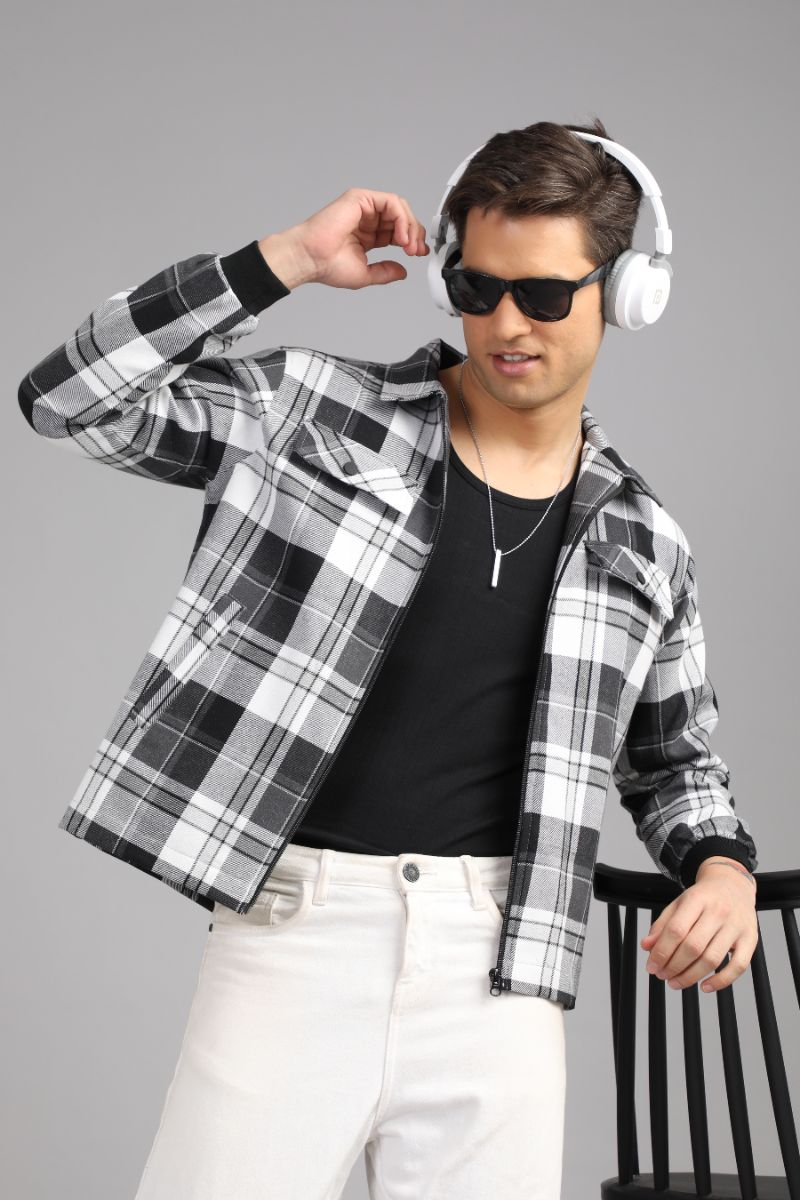 Men’s Urban Edge Check Shacket | Signature Zip-Up Style view 2