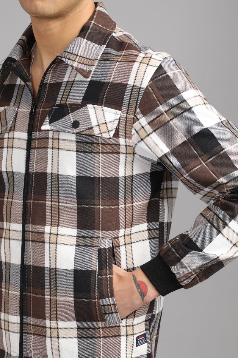 Men’s Urban Edge Check Shacket | Signature Zip-Up Style