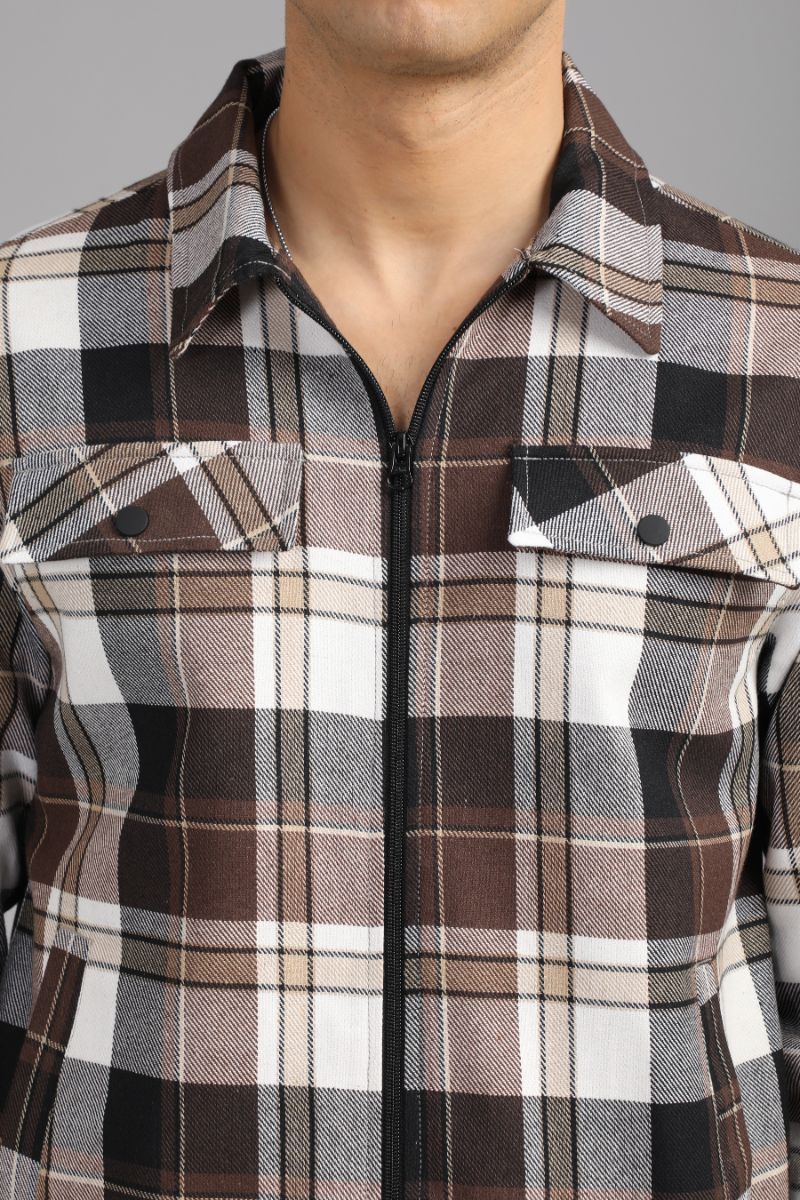 Men’s Urban Edge Check Shacket | Signature Zip-Up Style view 3