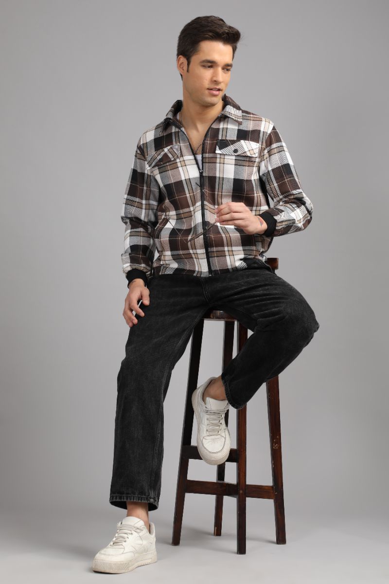 Men’s Urban Edge Check Shacket | Signature Zip-Up Style view 5