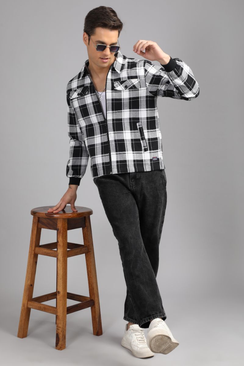 Men’s Urban Edge Check Shacket | Signature Zip-Up Style view 4
