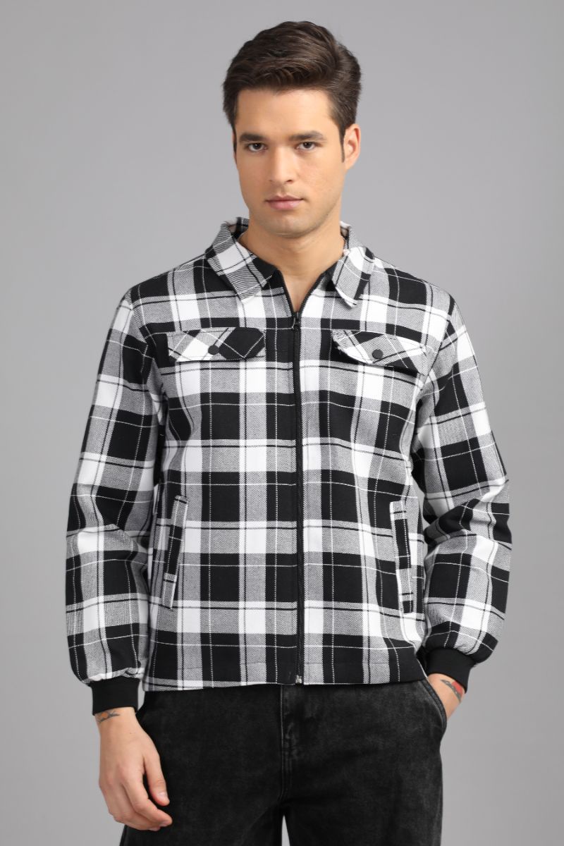 Men’s Urban Edge Check Shacket | Signature Zip-Up Style view 5