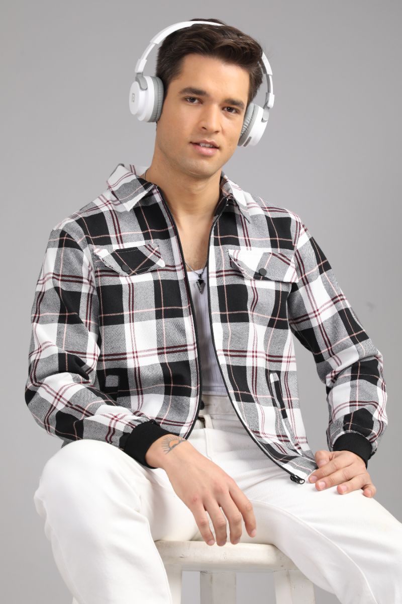 Men’s Urban Edge Check Shacket | Signature Zip-Up Style