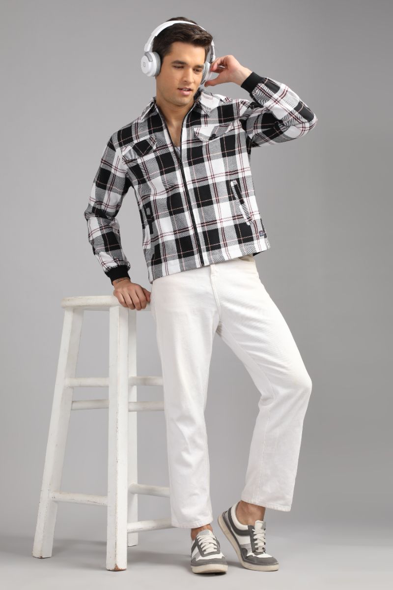 Men’s Urban Edge Check Shacket | Signature Zip-Up Style view 3