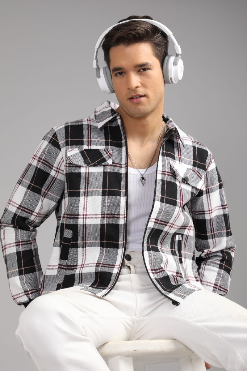 Men’s Urban Edge Check Shacket | Signature Zip-Up Style view 5