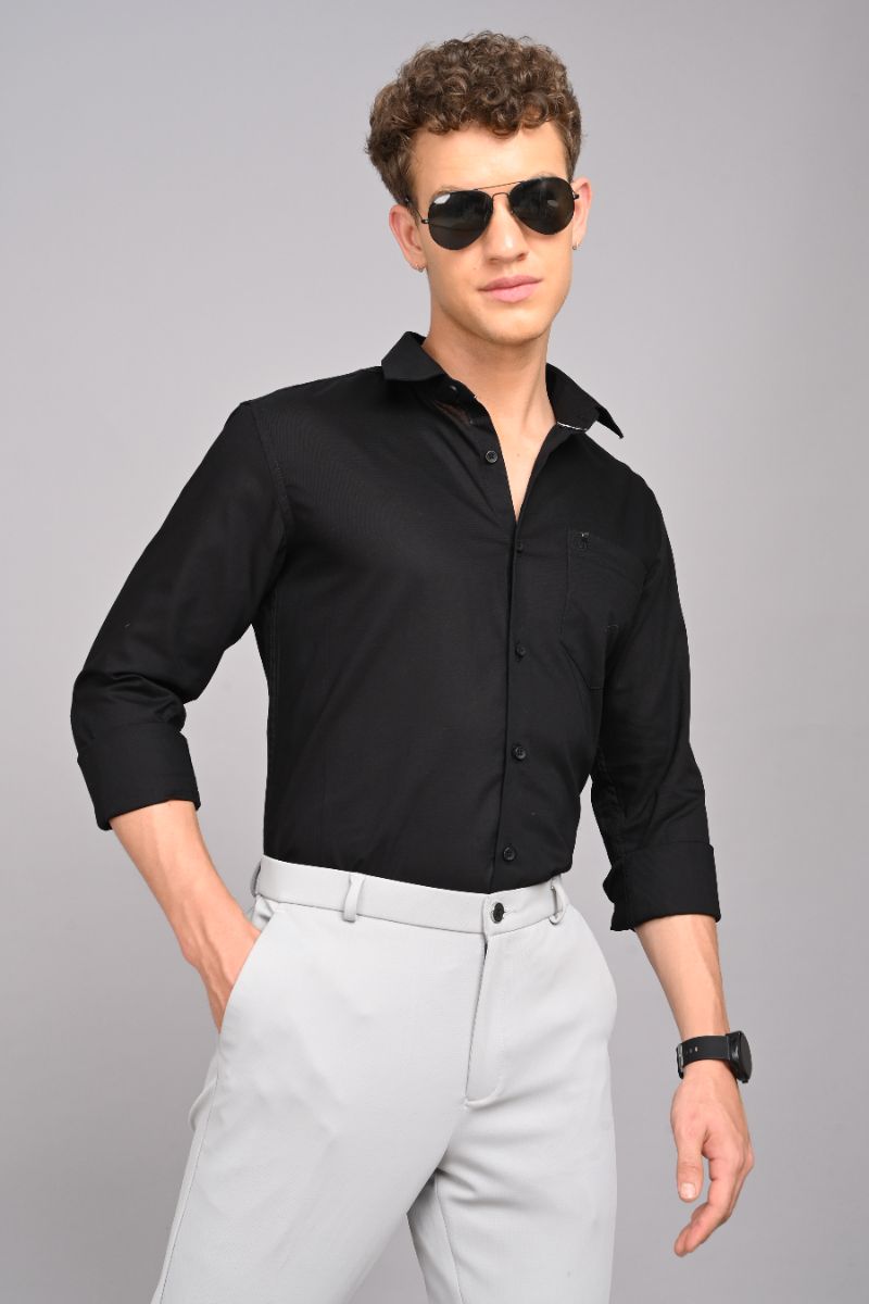 Rodium Classic Cotton Shirt - Navy Blue