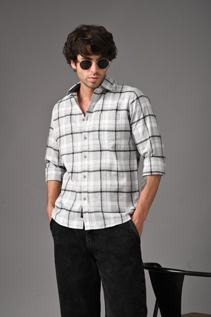 Pure Cotton Checks Shirt for Men | Premium Semi-Formal Style