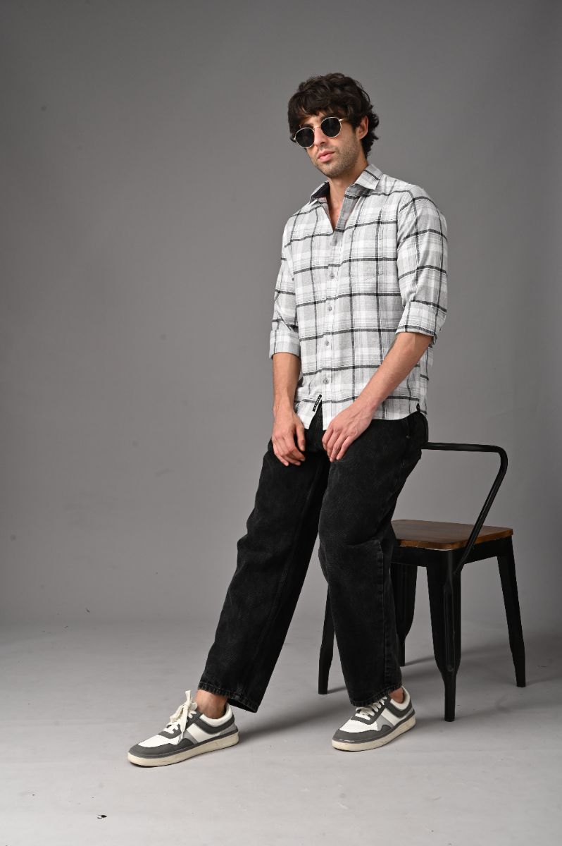 Pure Cotton Checks Shirt for Men | Premium Semi-Formal Style view 4