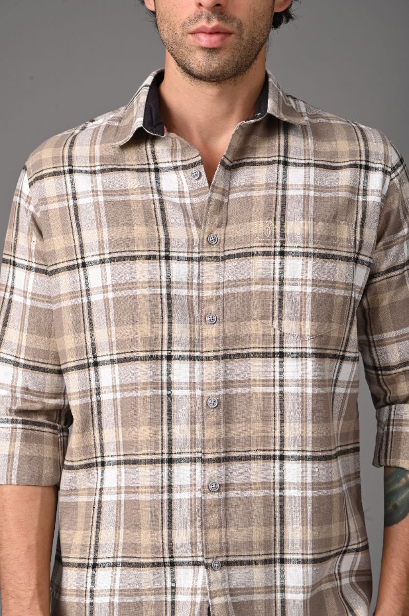 Pure Cotton Checks Shirt for Men | Premium Semi-Formal Style view 3